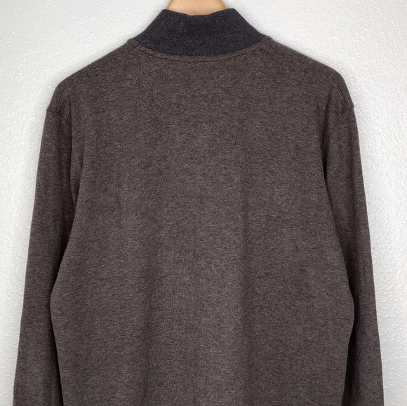 Ted Baker London Men's Brown Cotton Quarter Zip-Up Long Sleeve Sweater Sz XL - Picture 7 of 13